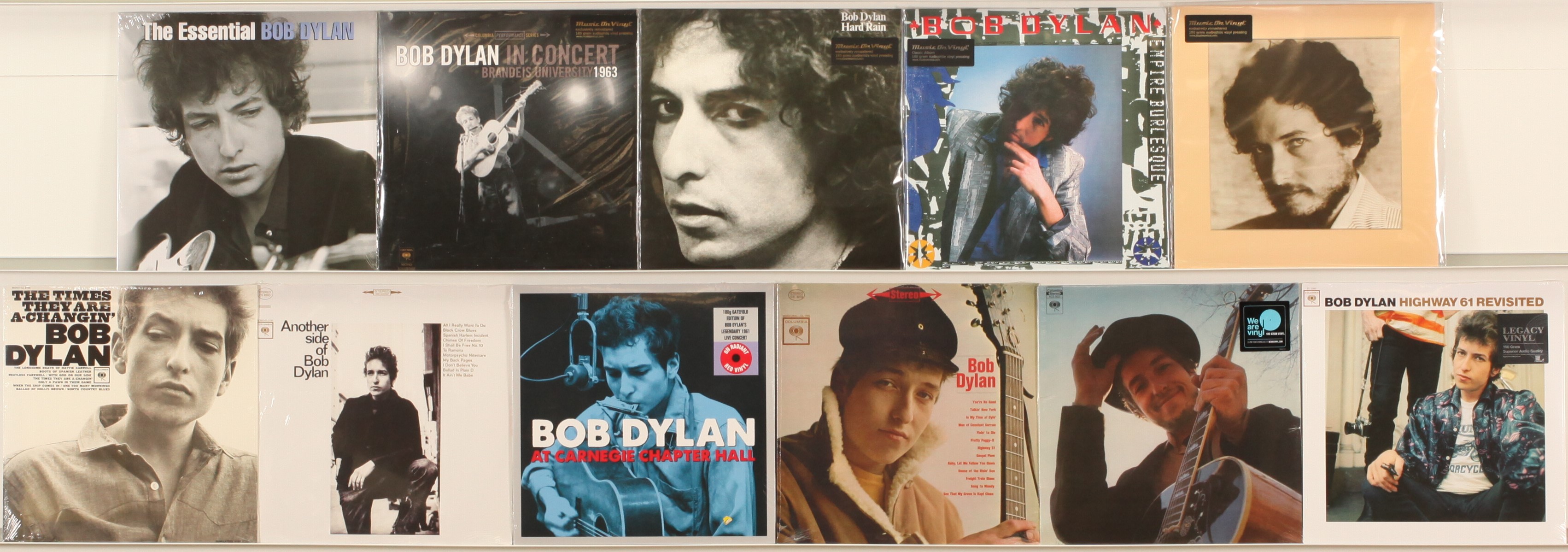 A collection of Recent Issue Bob Dylan LPs to include (1) The Times They Are A-Changing (2017 Eur...