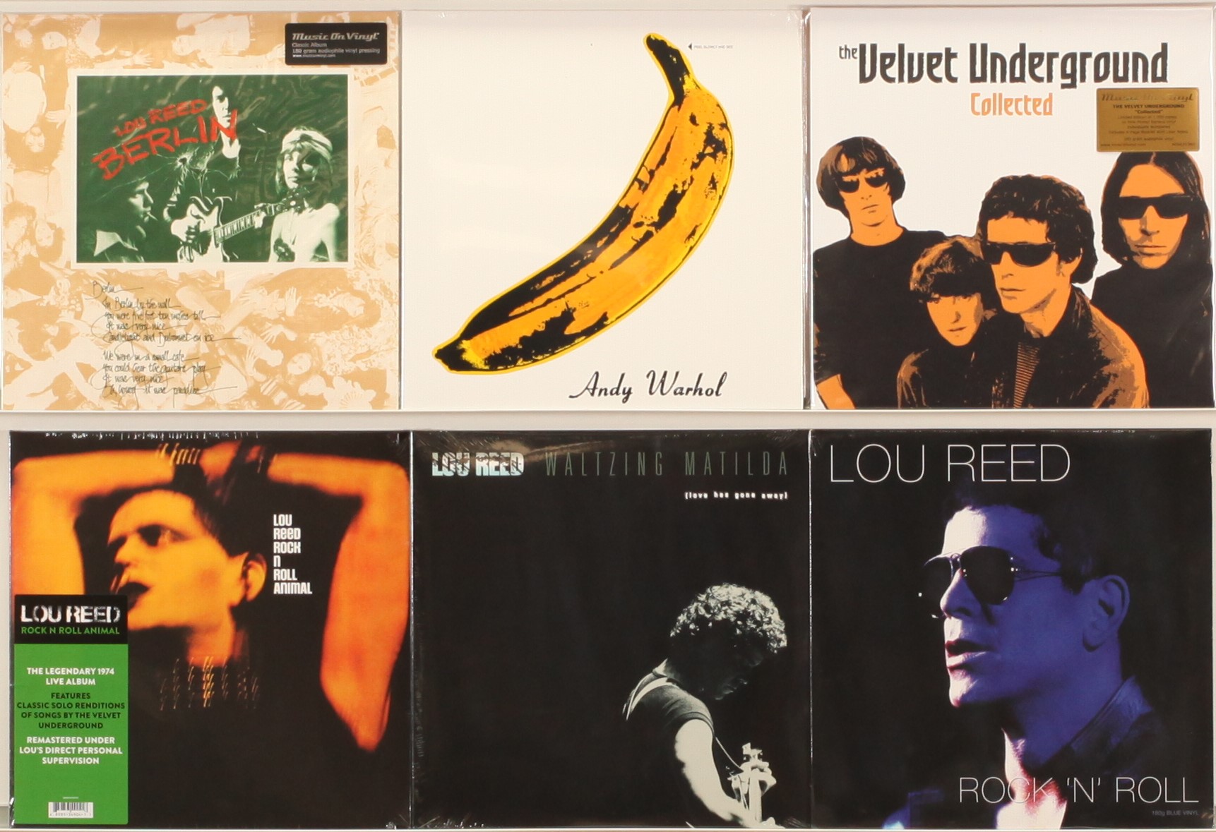A collection of Recent Issue Lou Reed and Related LPs to include (1) Lou Reed - Rock N Roll Anima...