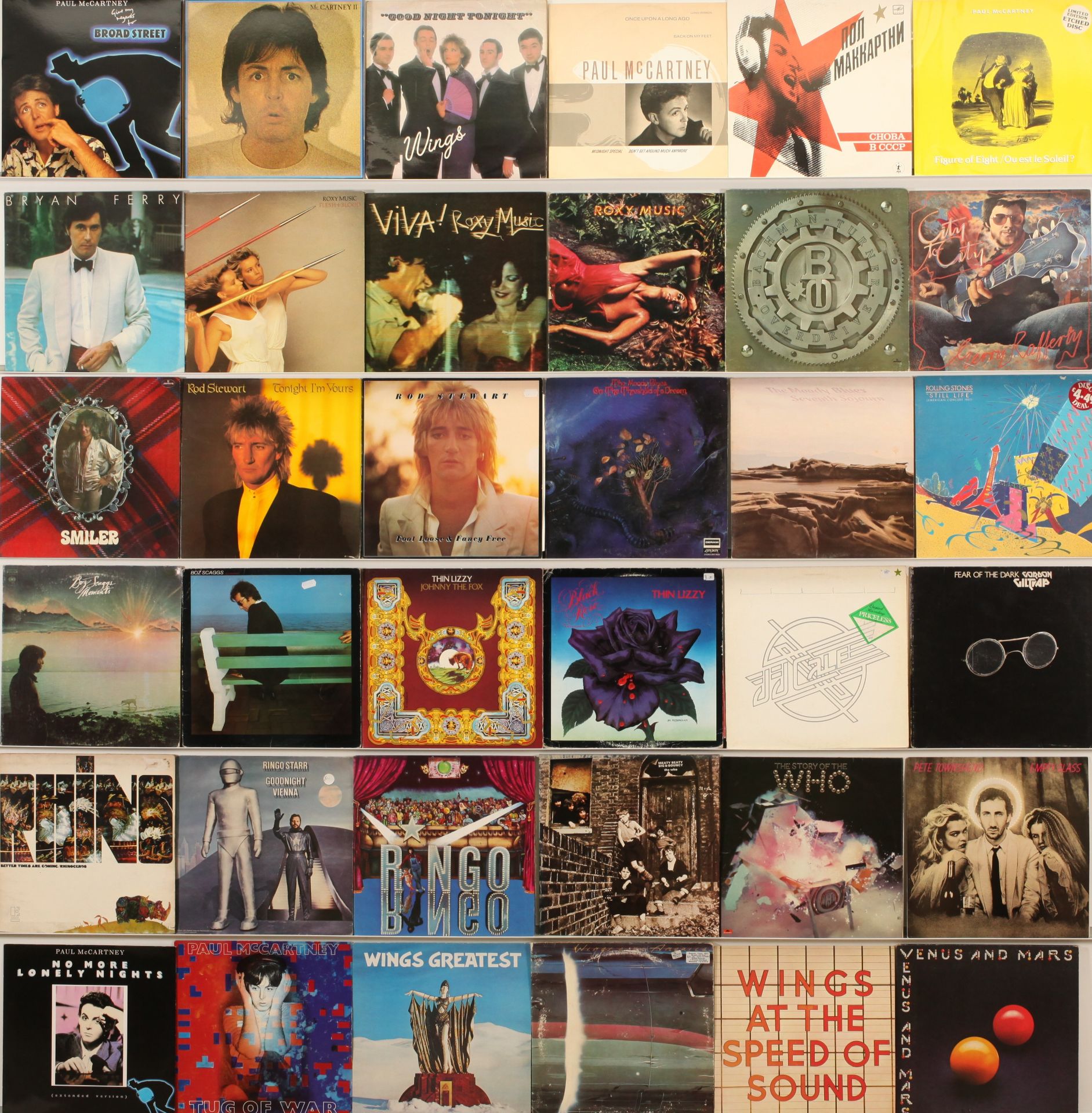 A collection of Rock LPs