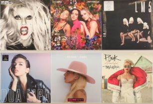 A collection of Recent Issue Female Pop Singer LPs to include (1) Lady Gaga - Born This Way (2011...