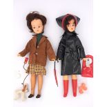 Pedigree Sindy pair of vintage dolls, brunette, 1963