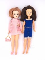 Pedigree Sindy pair of vintage dolls