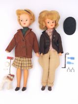 Pedigree Sindy pair of vintage dolls, blonde, 1963