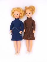 Pedigree Sindy pair of vintage dolls, blonde, 1965