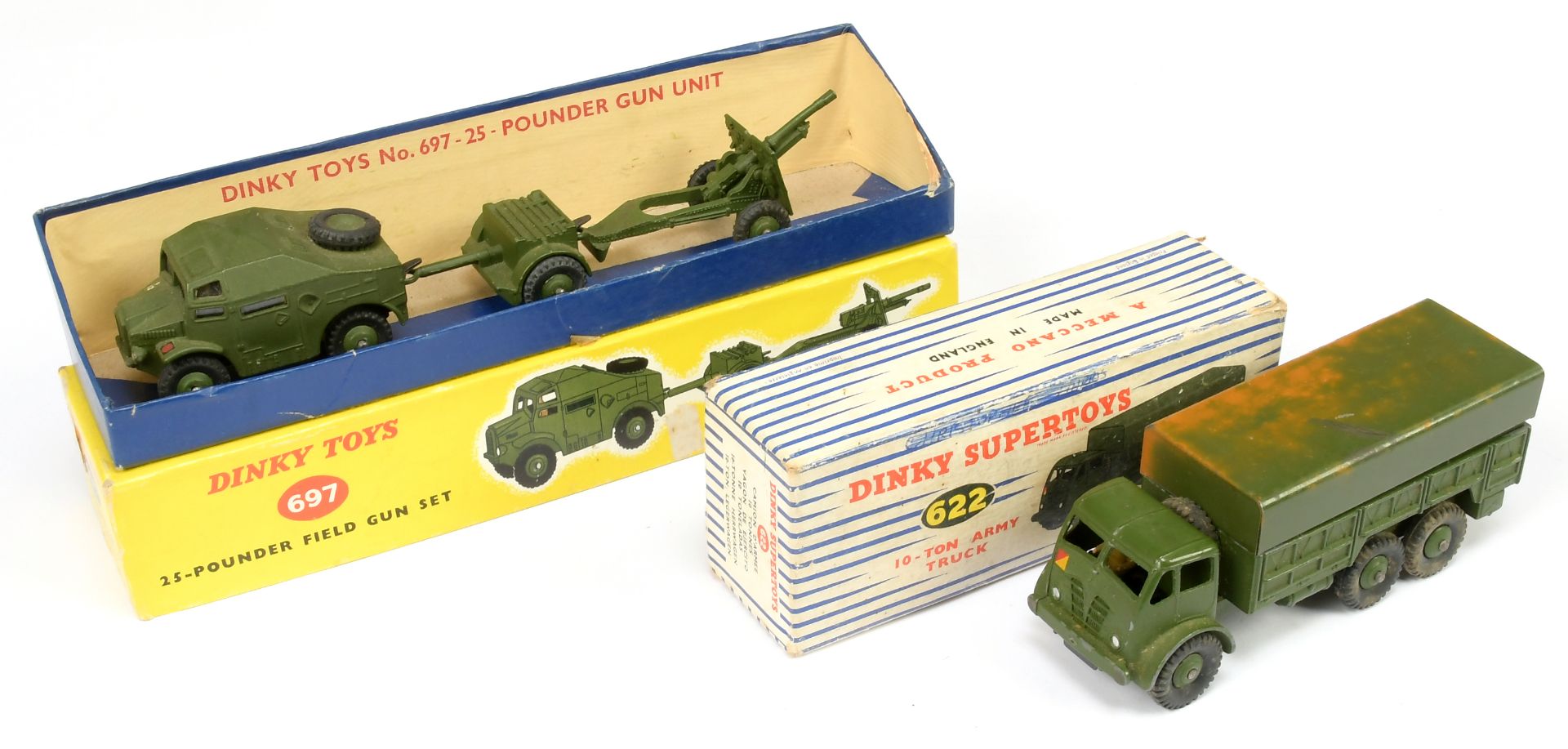 Dinky Military a pair (1) 622 10-Ton covered wagon, green