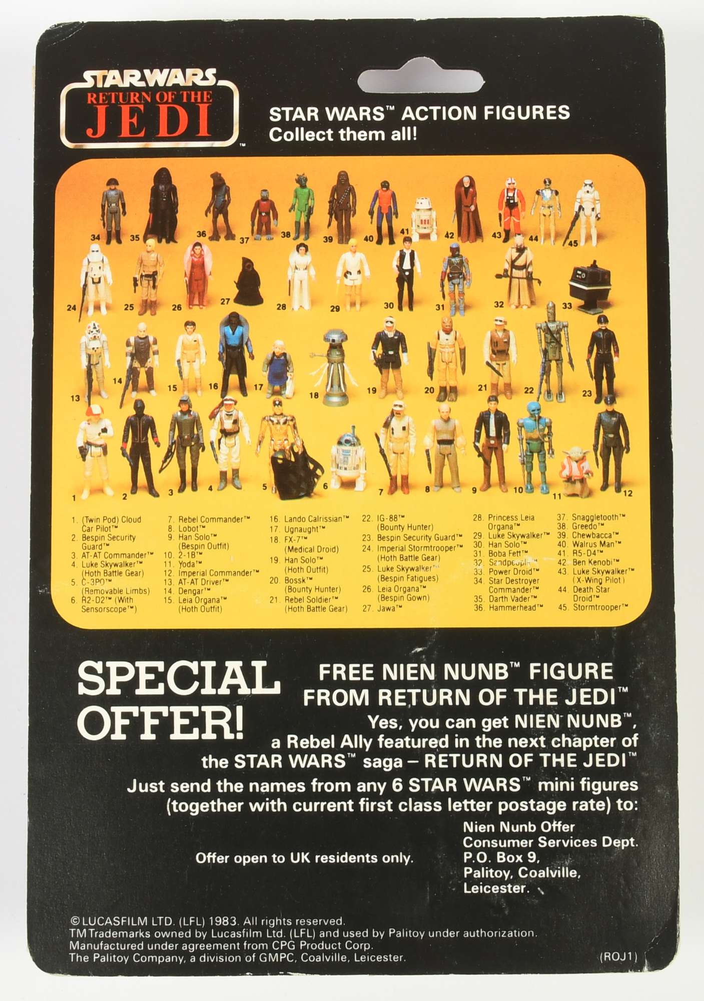 Palitoy Star Wars vintage Return of the Jedi Jawa 3 3/4" figure MOC - Image 2 of 4