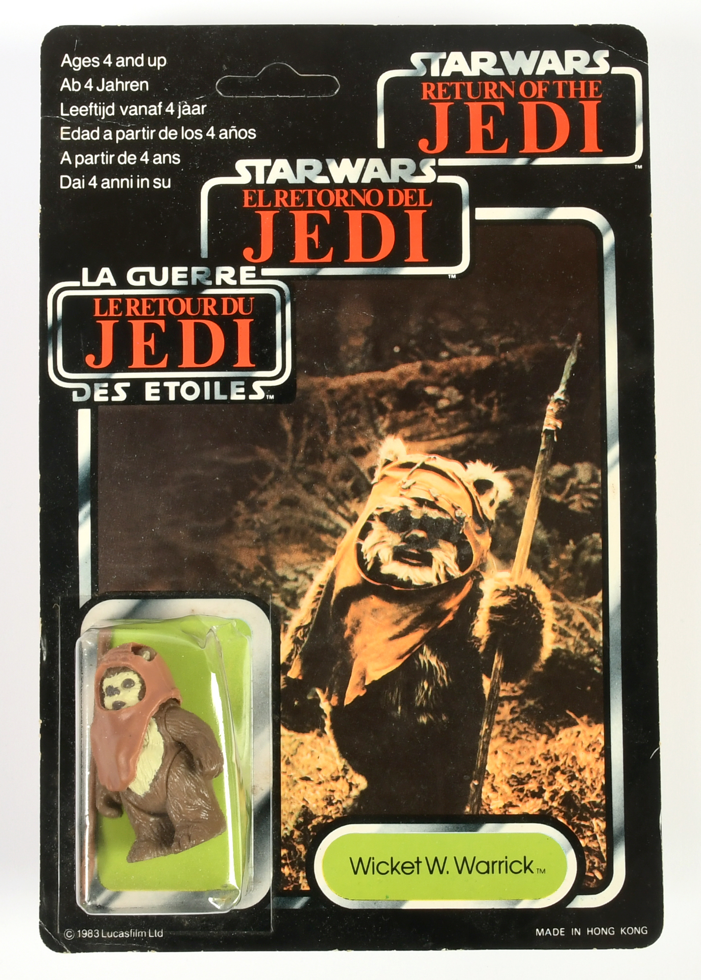 Palitoy Star Wars vintage Tri-Logo Wicket 3 3/4" figure MOC