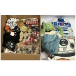 Quantity of Star Wars plushies, cup toppers, cushions and other Star Wars