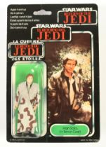 Palitoy Star Wars vintage Tri-Logo Han Solo Trench Coat 3 3/4" figure MOC