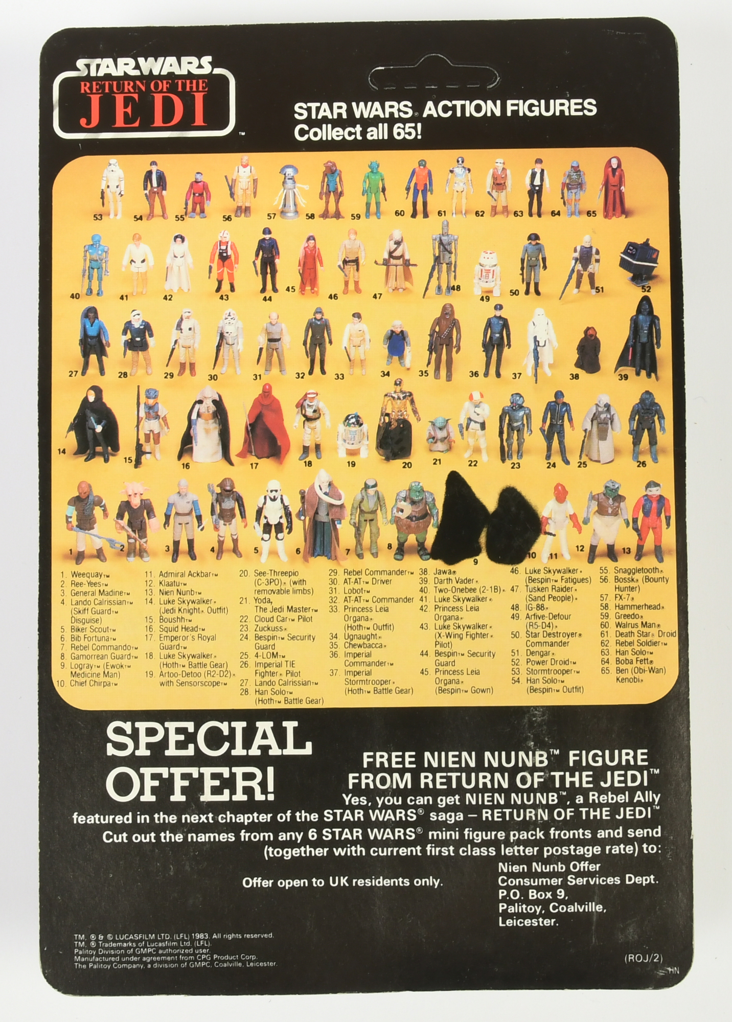 Palitoy Star Wars vintage Return of the Jedi Klaatu 3 3/4" figure MOC - Image 2 of 4