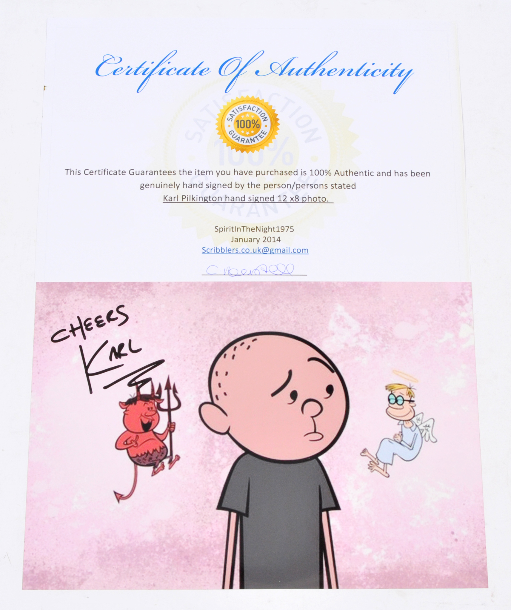 Karl Pilkington signed picture