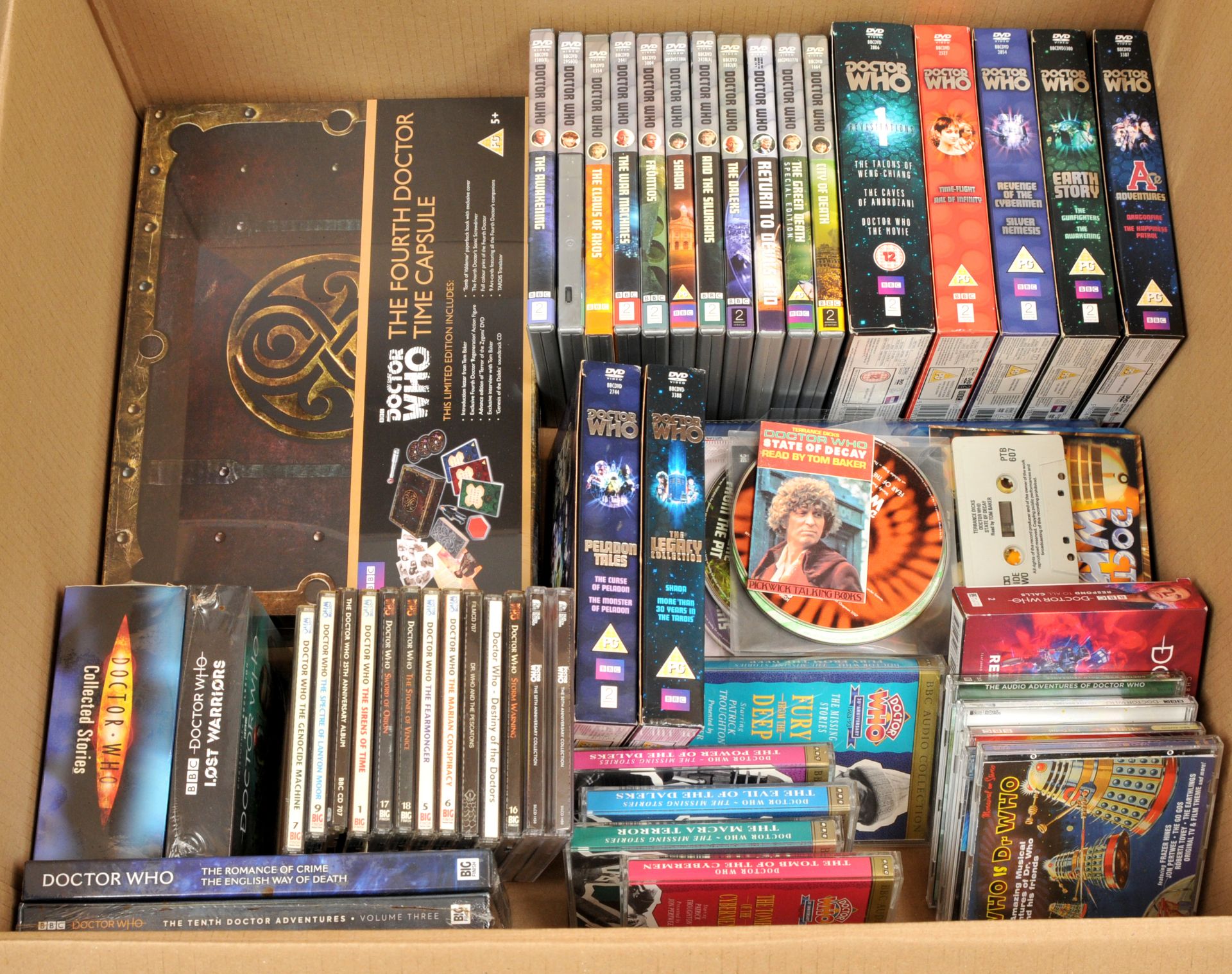 Doctor Who related DVDs, CDs and Cassettes