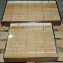 A group of mainly Wooden and Glass cabinets