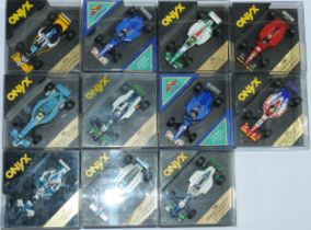 Onyx a boxed group of F1 cars to include 