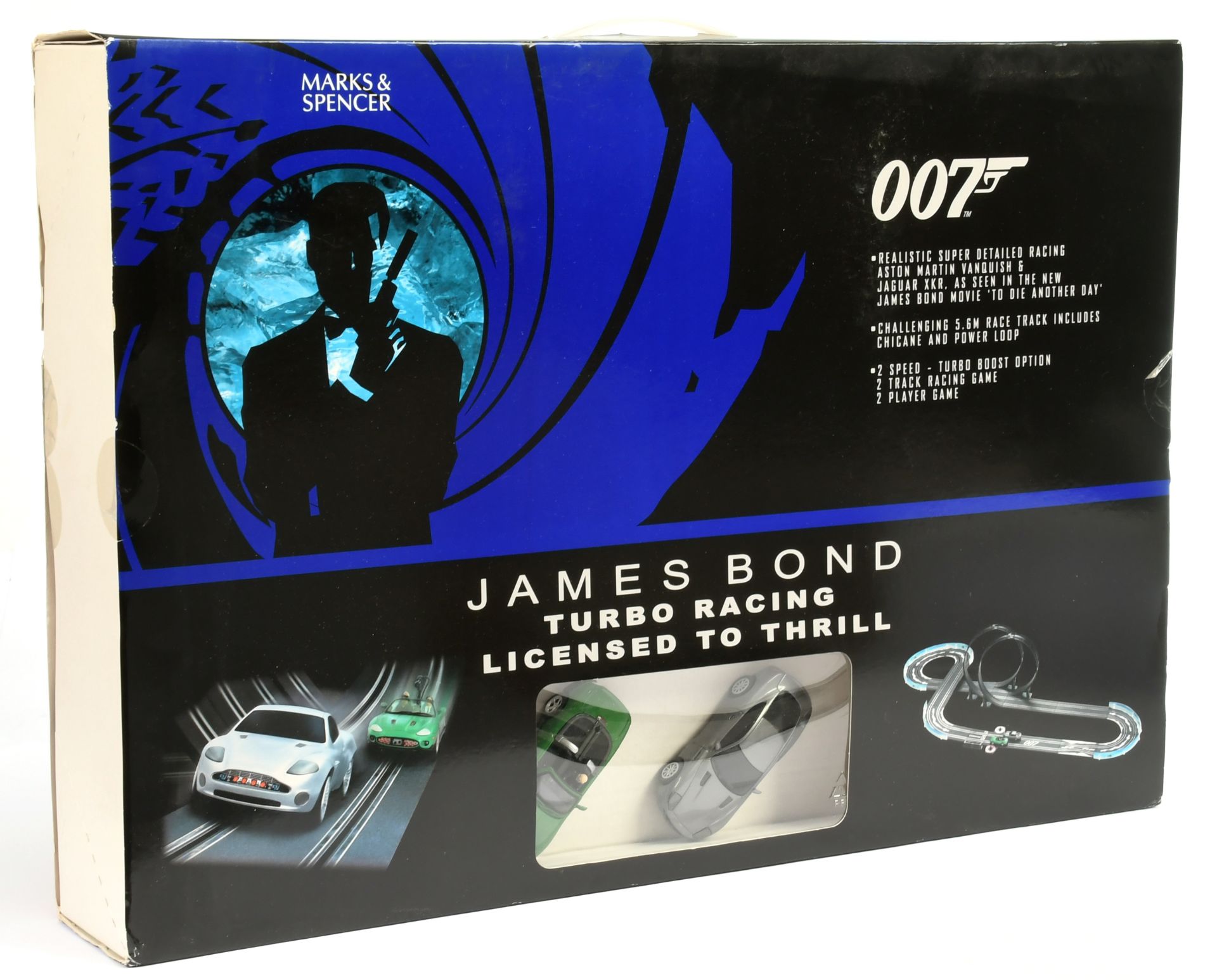 Carrera set James Bond turbo racing licensed to thrill to include Aston Martin Vanquish and Jagua...