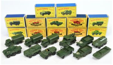 Matchbox Regular wheels group of Military vehicles