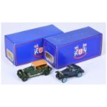 RAE Models MG Collection pair (1) KED 023A MG PA Airline Coupe - dark blue, light blue wheels & i...