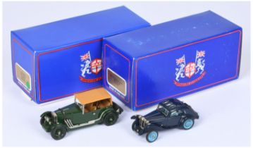 RAE Models MG Collection pair (1) KED 023A MG PA Airline Coupe - dark blue, light blue wheels & i...