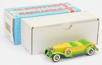 Mini Marque 43 CS2A Duesenberg Model J Gary Cooper Magificent Derham Tourster - two tone yellow/g...