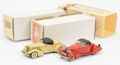 Mini Marque 43 pair (1) US No 8b Packard Boattail Runabout Speedster Top Up by Le Baron - red, bl...