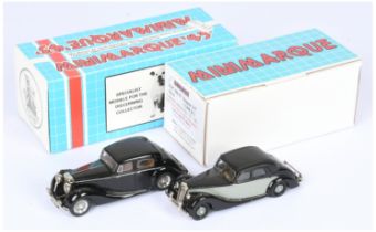 Mini Marque 43 pair (1) GRB 28 1947 MK IV Jaguar 3.5 - black, tan interior (2) UK 23A 1953 Riley ...