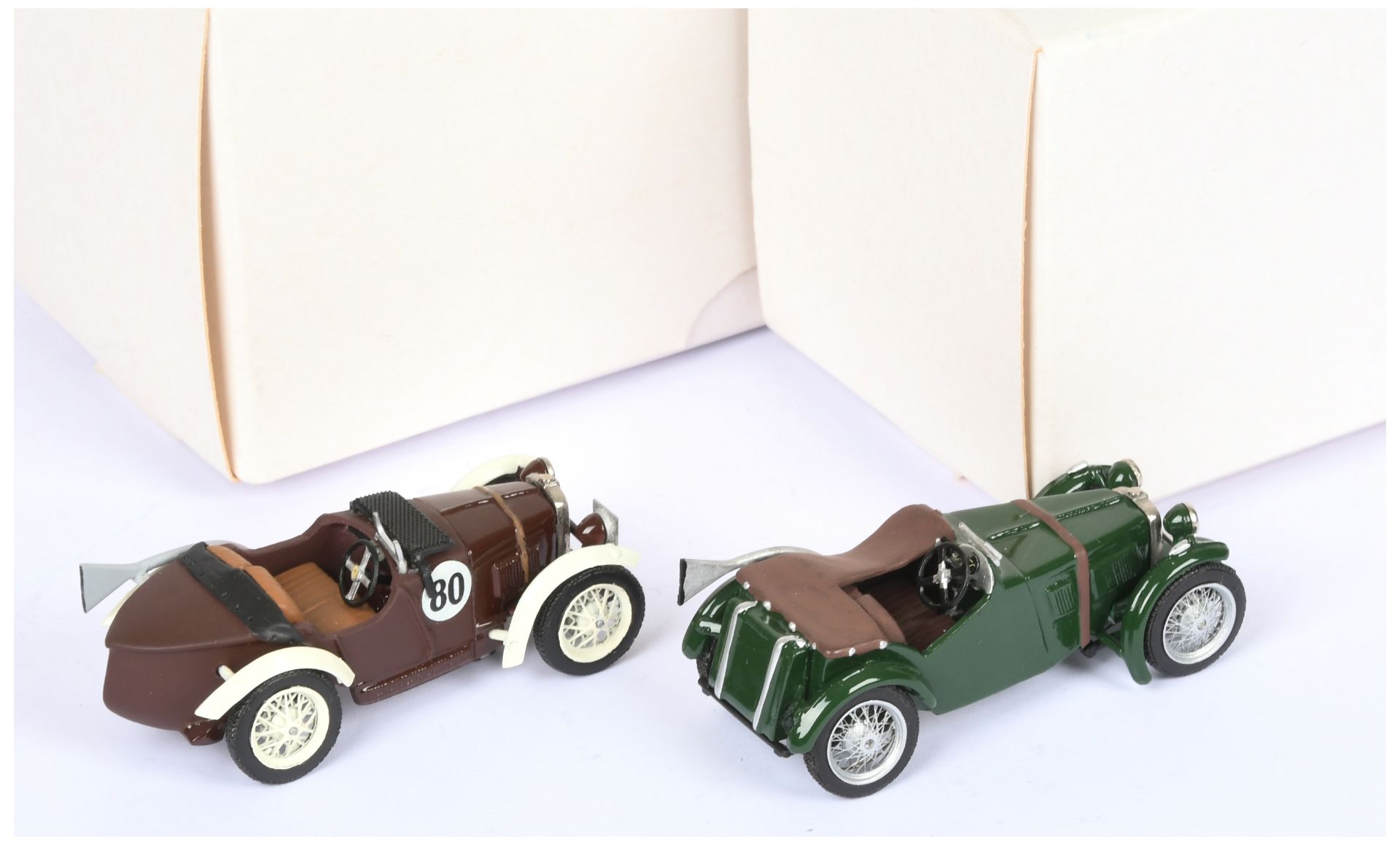 RAE Models MG Collection pair (1) KE003D MG M Type Double Twelve Racer - chocolate, cream arches ... - Image 2 of 2