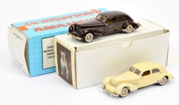 Mini Marque 43 pair (1) US No 10a Cord Westchester Model 810 Sedan 1936 - cream, chrome trim (2) ...