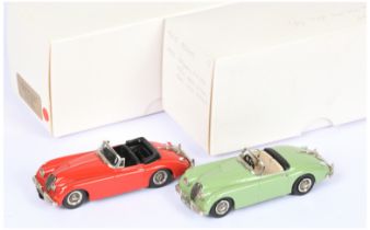 RAE Models Jaguar Collection pair (1) GS005 1951 Jaguar XK150 - apple green (screen missing) (2) ...