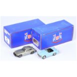 RAE Models MG Collection pair (1) KED 020F MGB GT - metallic grey (2) KED 031C 1961 MG Midget Mar...