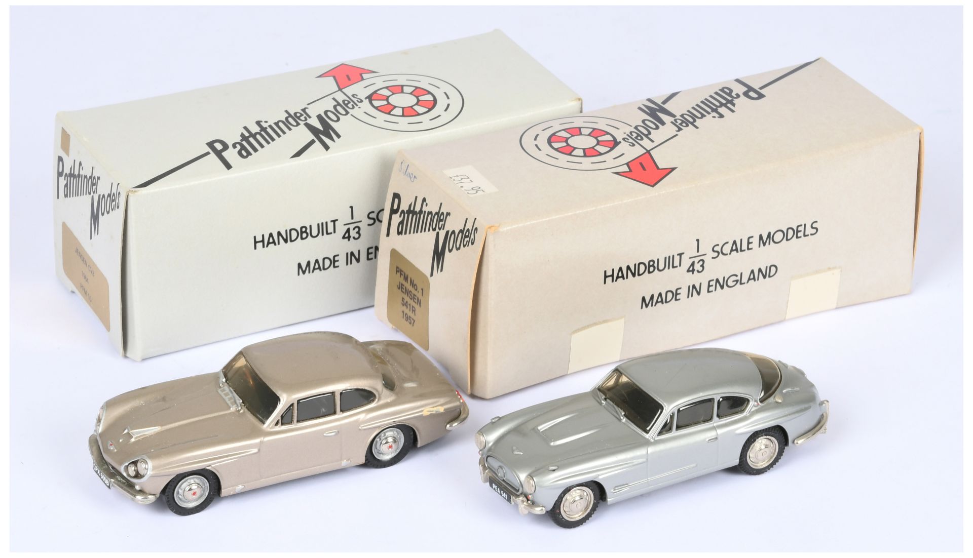 Pathfinder Models pair (1) PFM1 Jensen 541R 1957 - silver, black interior, chrome trim - scratche...