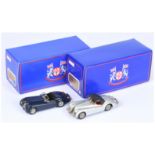 RAE Models Jaguar Collection pair (1) GSK 001B Jaguar XK120 GS001A - dark blue, wire wheels (2) G...