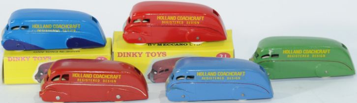 DG or Similar (Dinky) a boxed and unboxed group comprising of 5 Holland Coachcraft Streamlined Van