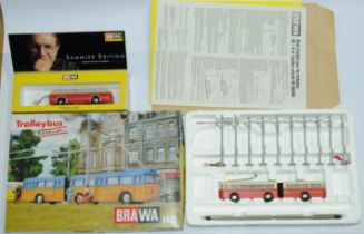 Brawa (Ehiem) HO Scale Trolleybus Set No.6103 along with 6106R Trolleybus