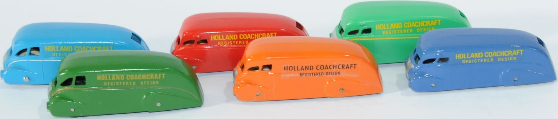 DG or Similar (Dinky) an unboxed group comprising of 5 Holland Coachcraft Streamlined Van