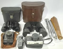 A Mixed Group Of Various Cameras And Binoculars