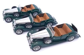 Franklin Mint, a boxed group of 1:24 scale B11PU51 1938 Alvis 4.3 Litre models.