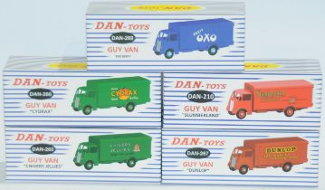 Dinky (Dan Toys) a boxed group of Guy Vans to include