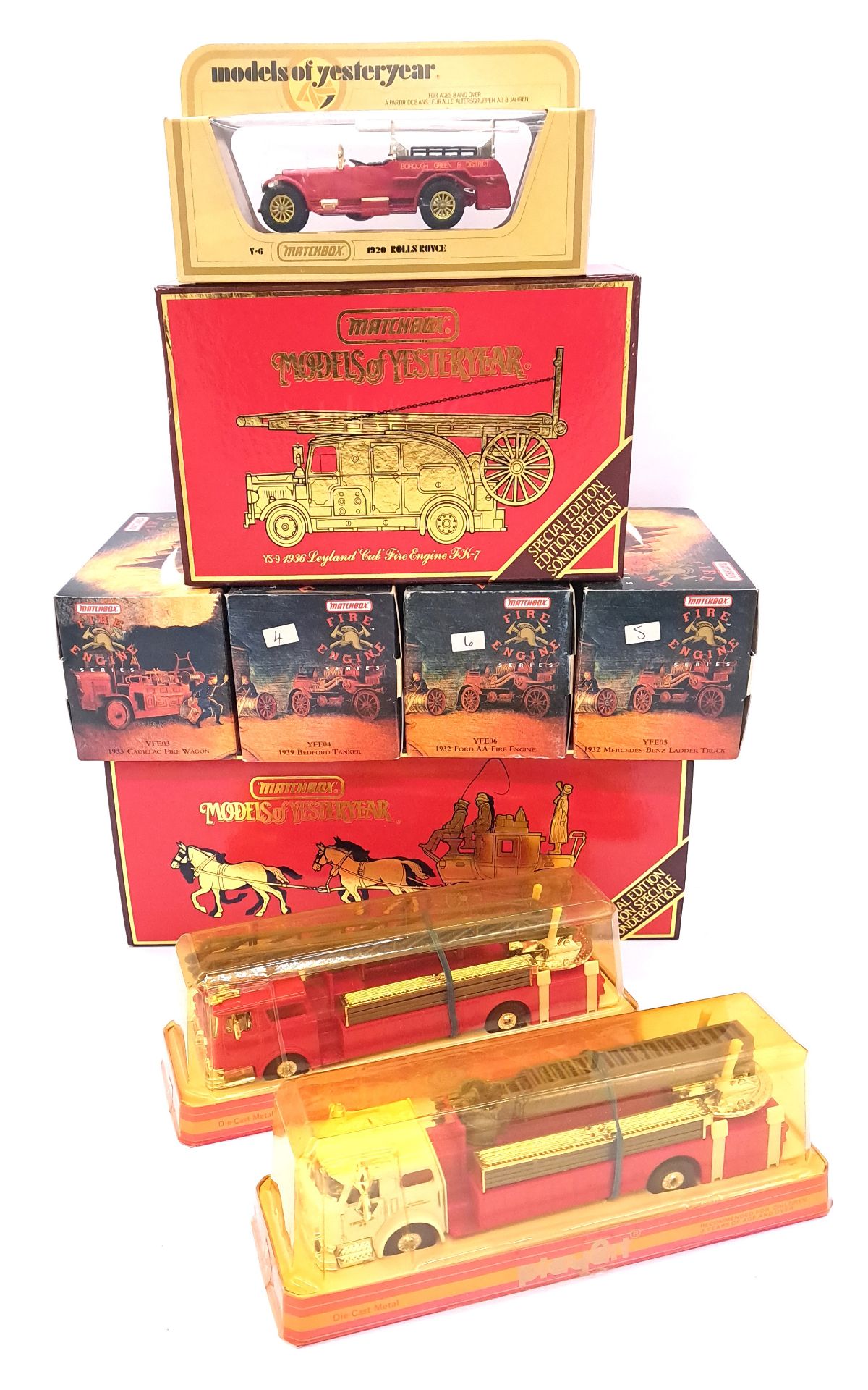 Matchbox Models Of Yesteryear, a mainly boxed Fire Engine group