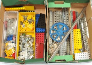 Meccano qty of varied colour compatible parts.