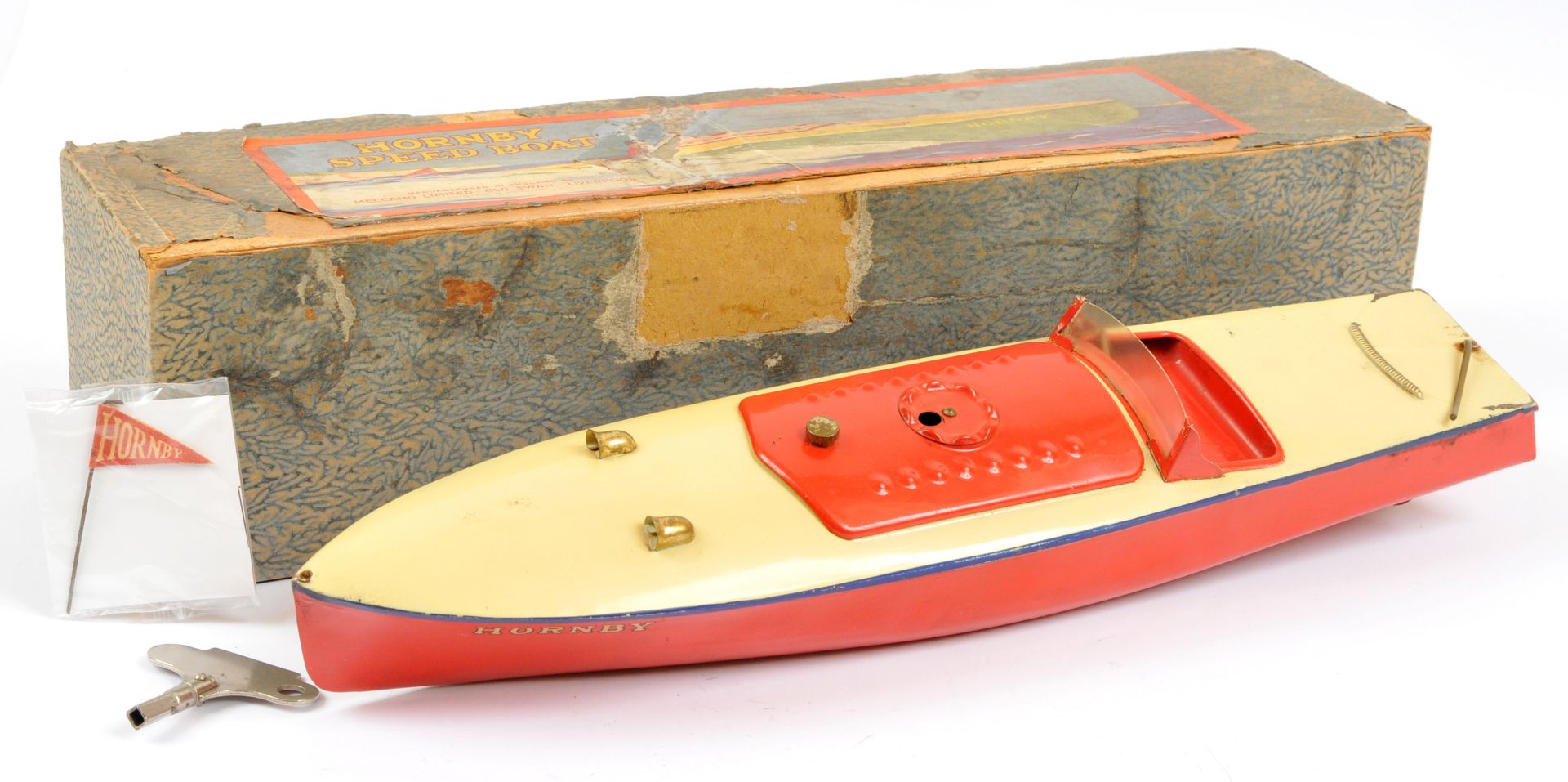 Hornby Pre War tinplate clockwork boat "Hornby"