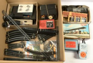 Hornby & others, group of track, controllers & trackside accessories.