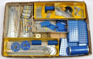 Meccano 1970's Large qty of Zinc, Blue & Brass components.