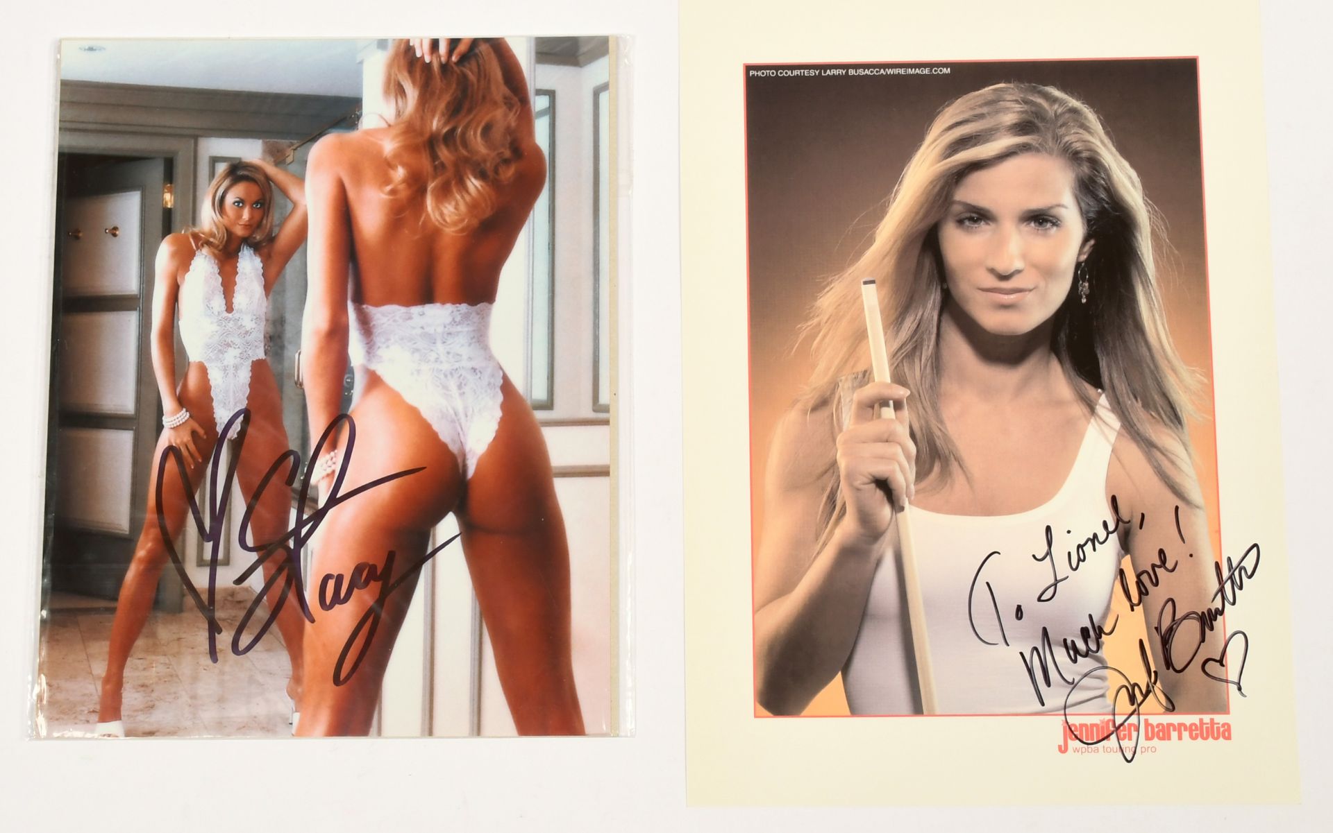 Stacy Keibler and Jennifer Barretta signed photos