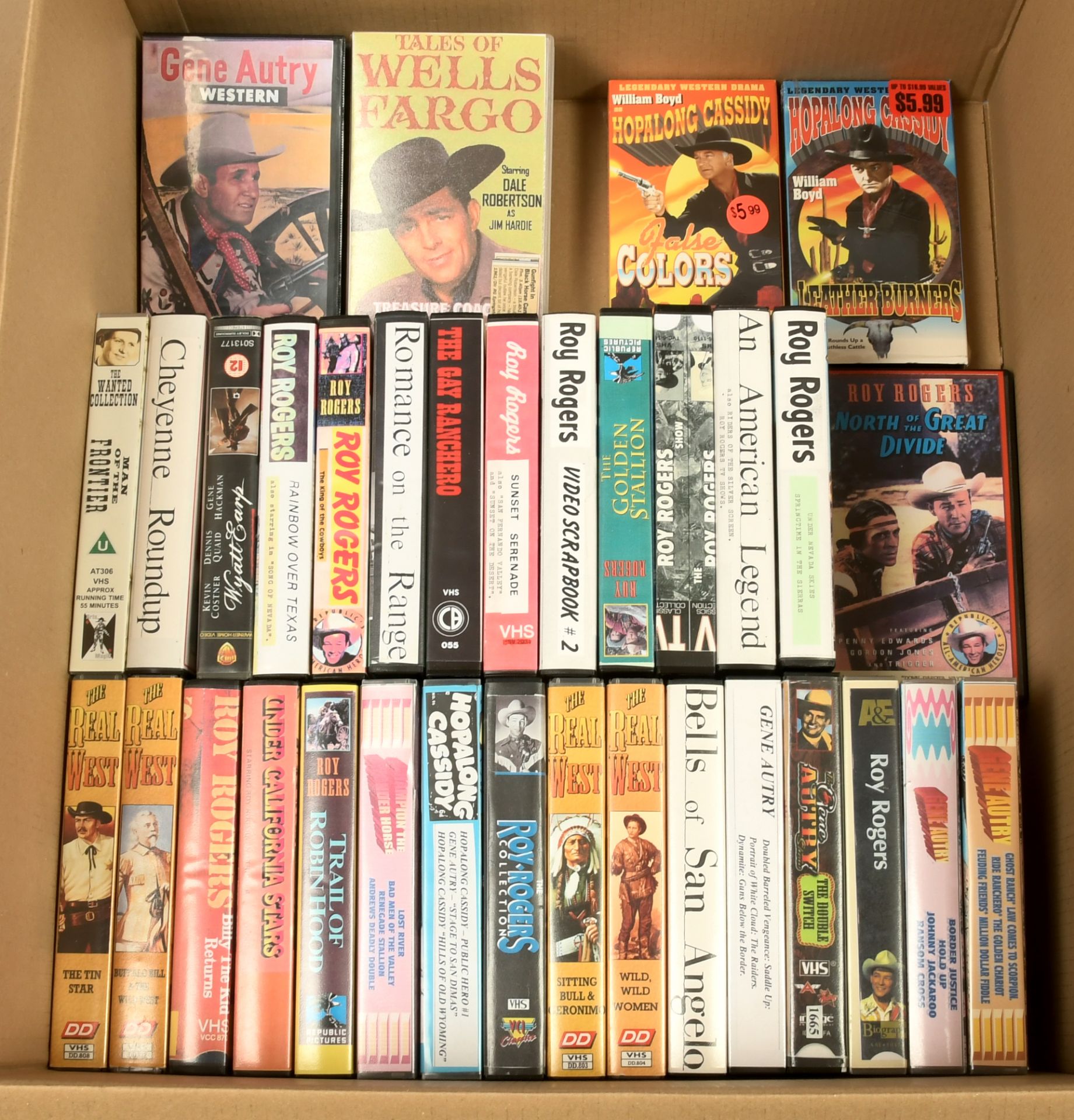 Quantity of Western/Cowboy themed VHS cassettes x thirty-four