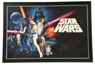 Framed Star Wars poster signed by Dave Prowse