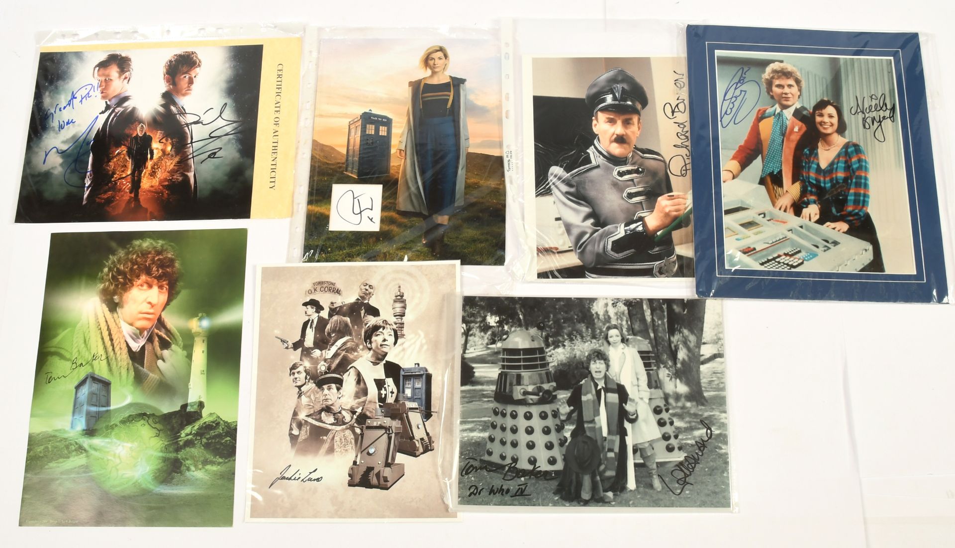 Doctor Who related signed photos x 7 