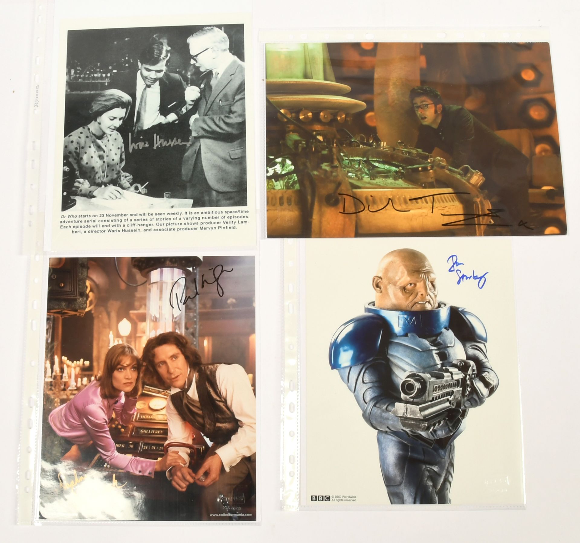 Doctor Who related signed photos x 4