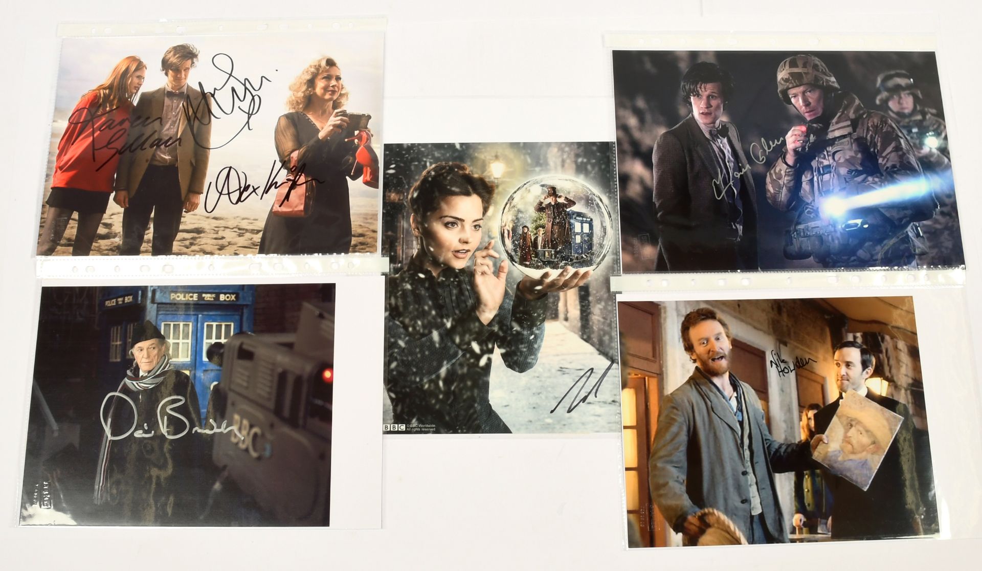 Doctor Who related signed photos x 5