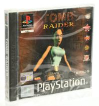 Playstation PS1 Tomb Raider, black label PAL Video Game