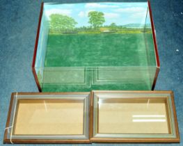Glass & Wood Rectangular Toy Soldier Diorama Case